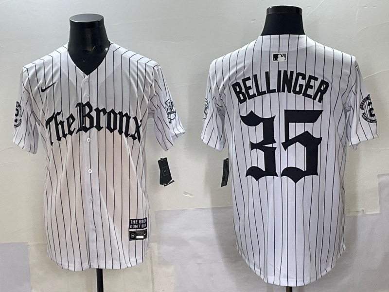 Men New York Yankees #35 Bellinger White Nike  2025 MLB Jersey style 007